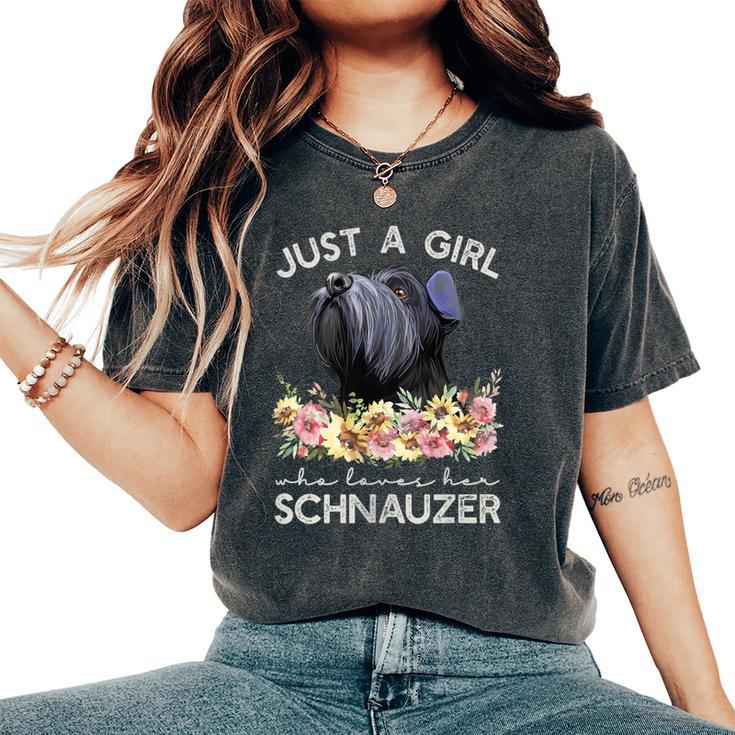 Chnauzer Regala A Una Chica Que Amauchnauzer In Mangas Camiseta extragrande cómoda para mujer