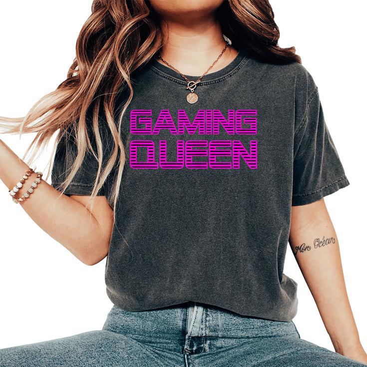 Gaming Queen Nerd Girl Amoureux De Jeuxidéo Rose T-shirt oversize confortable pour femme