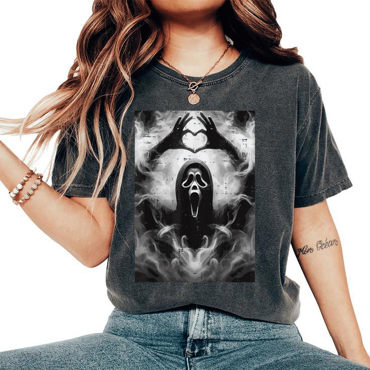 Halloween Horror Ghost Hand Heart Costume Kids Women's Oversized Comfort T-Shirt