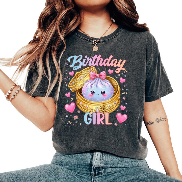 Happy Birthday Girl Kawaii Dumpling Anime Birthday Party Women's Oversized Comfort T-Shirt