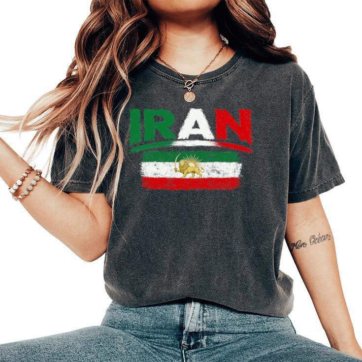 Iran Lionun Flagiranpersianflag Of Iran 長袖tシャツ レディースオーバーサイズコンフォートTシャツ