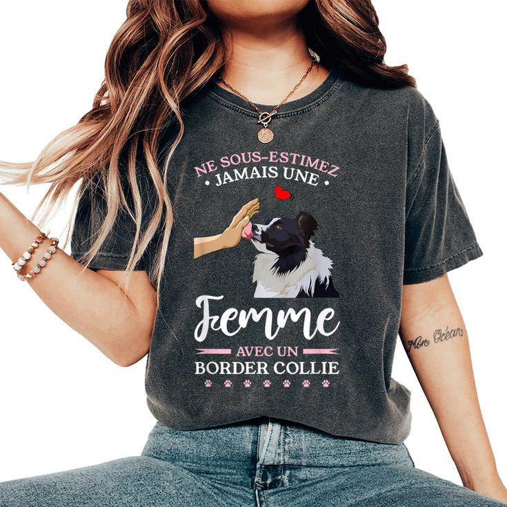 Neous-Estimez Jamais Une Avec Un Border Collie T-shirt oversize confortable pour femme