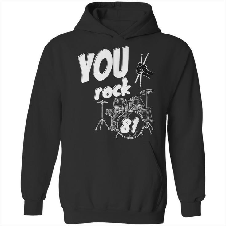 Drum Kit Drummer 81 Years 81st Birthday Men Women Unisex Hoodie