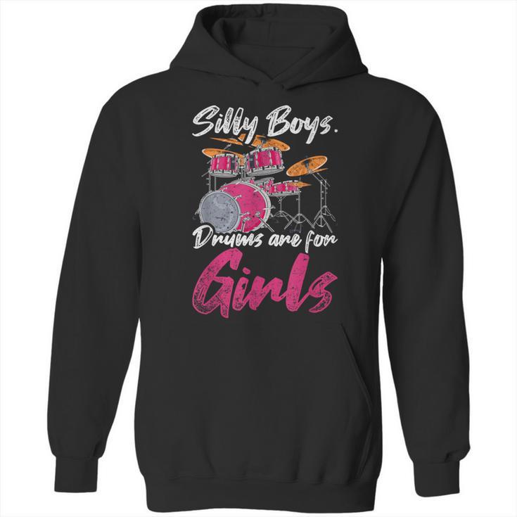 Girls Boys Kids Drummer  Drum Kit Unisex Hoodie
