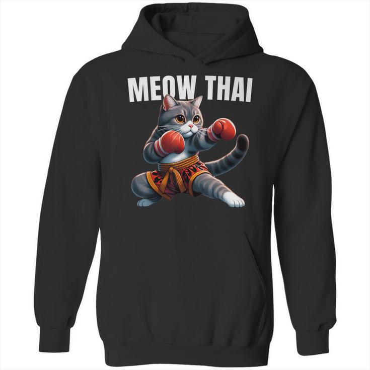 Muay Thai Cat Meow Thai Boxing Martial Art Kids Unisex Hoodie