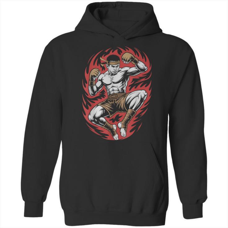Muay Thai Elbow Strike Silhouette Minimal Clean Sport Unisex Hoodie