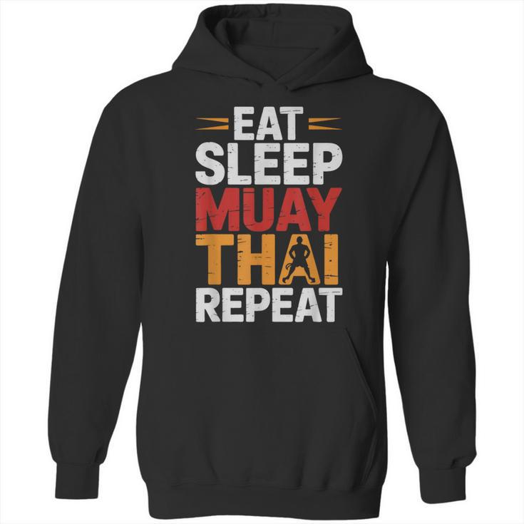 Muay Thai Fighter Eat Sleep Repeat Lifestyle Training Unisex Hoodie