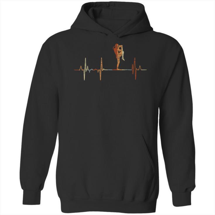 Muay Thai Heartbeat Vintage ECG Cardiogram Retro Unisex Hoodie