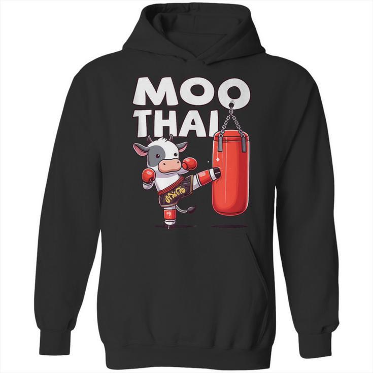 Muay Thai Moo Thai Thai Boxing For Youth Muay Thai Cow Unisex Hoodie