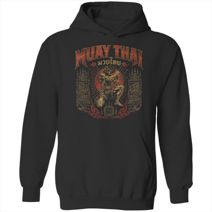 Retro Muay Thai Discipline Thai Boxing Warrior Art Unisex Hoodie