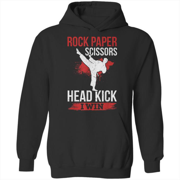 Rock Paper Scissors Head Kick I Win Muay Thai Unisex Hoodie