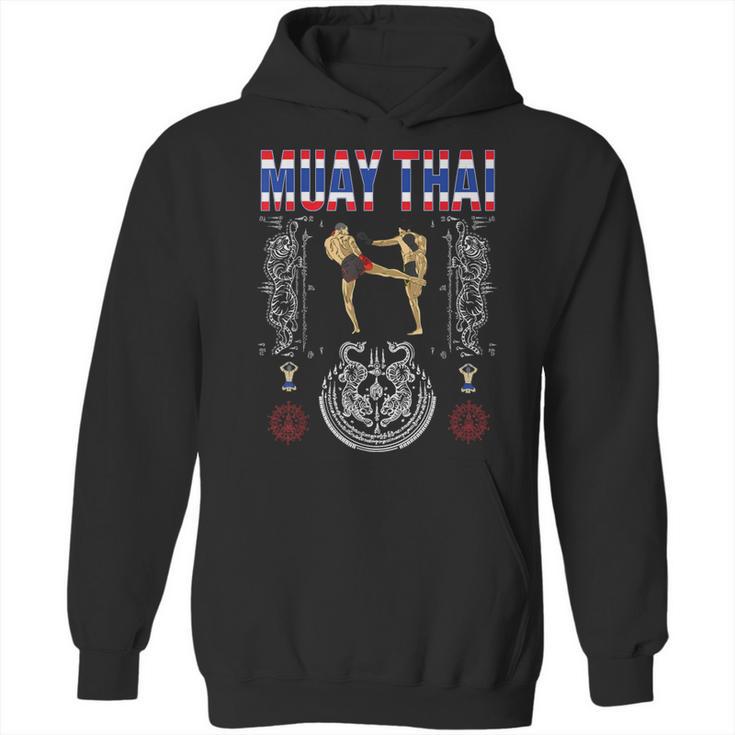 Sawadee Thai Traditional Sak Yant Thai Twin Tiger Muay Thai Unisex Hoodie