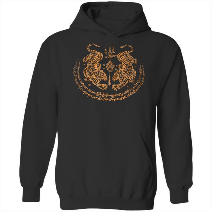 Twin Tiger Sak Yant Tattoo Muay Thai Thai Martial Arts Unisex Hoodie