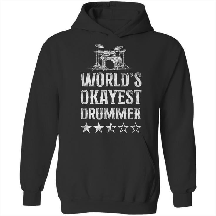 Vintage World'S Okayest Drummer Drum Kit Unisex Hoodie