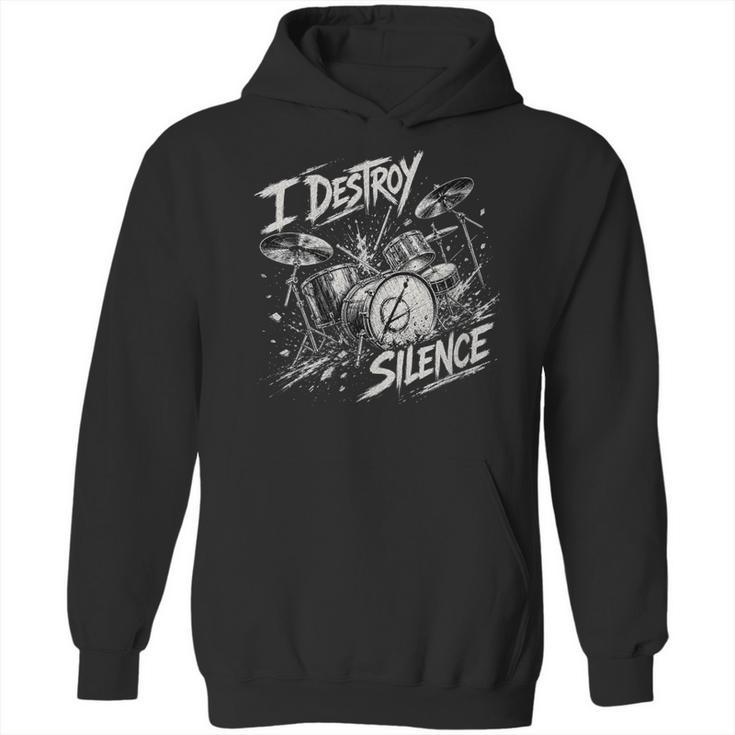 Women's Drum Kit I Destroy Silence Art Unisex Hoodie
