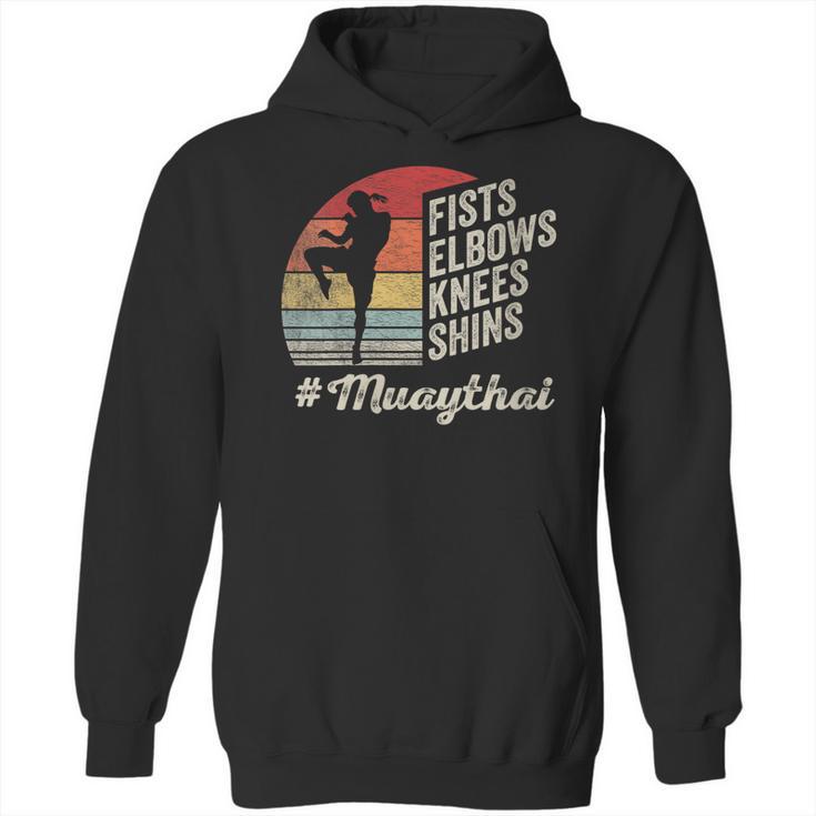 Women's Muay Thai Martial Arts Fighter Retro Vintage Sunset Graphic Unisex Hoodie