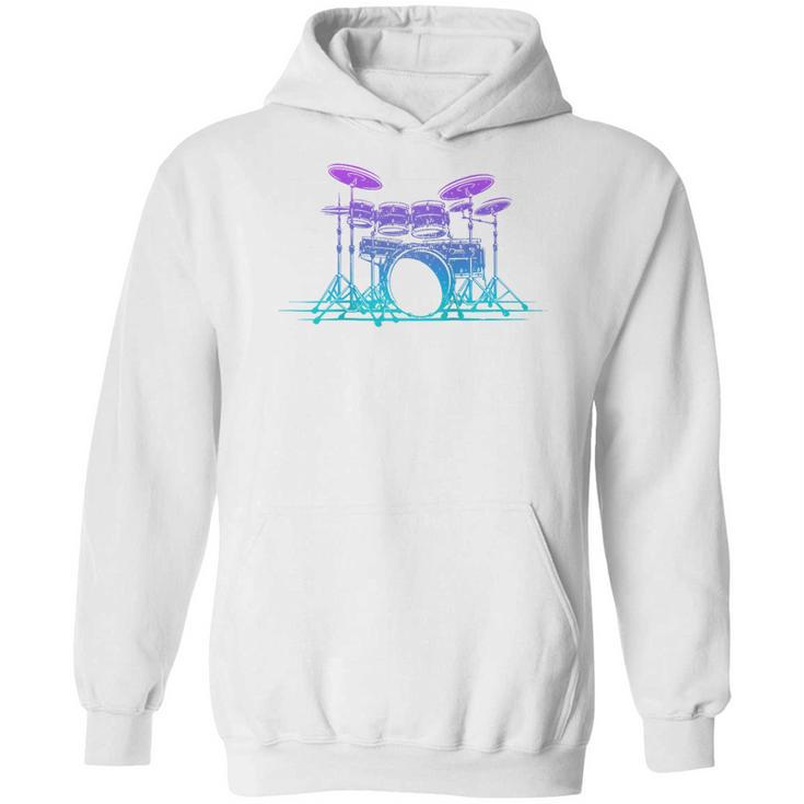 Drum Kit Set Drummer Raglan Baseball Tee Unisex Hoodie