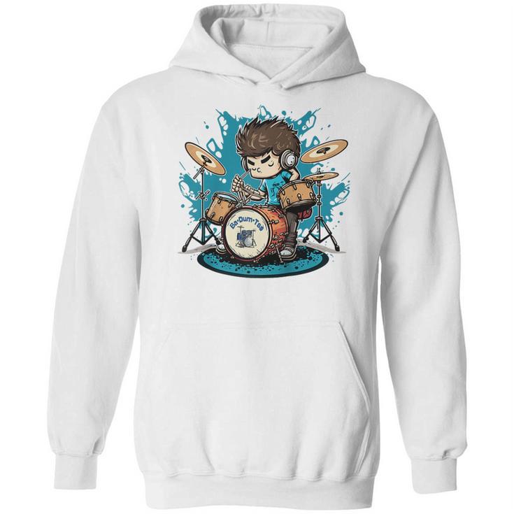 Drum Set Drumming Drummers Drum Kits Music Raglan Baseball Tee Unisex Hoodie
