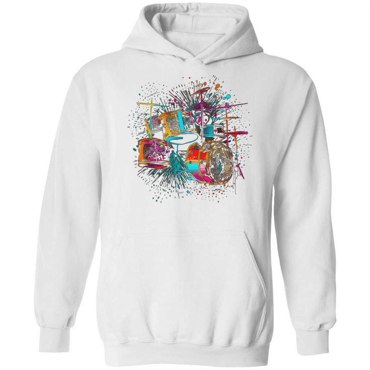 Drums Pop Art Drummer Drum Kit Unisex Hoodie