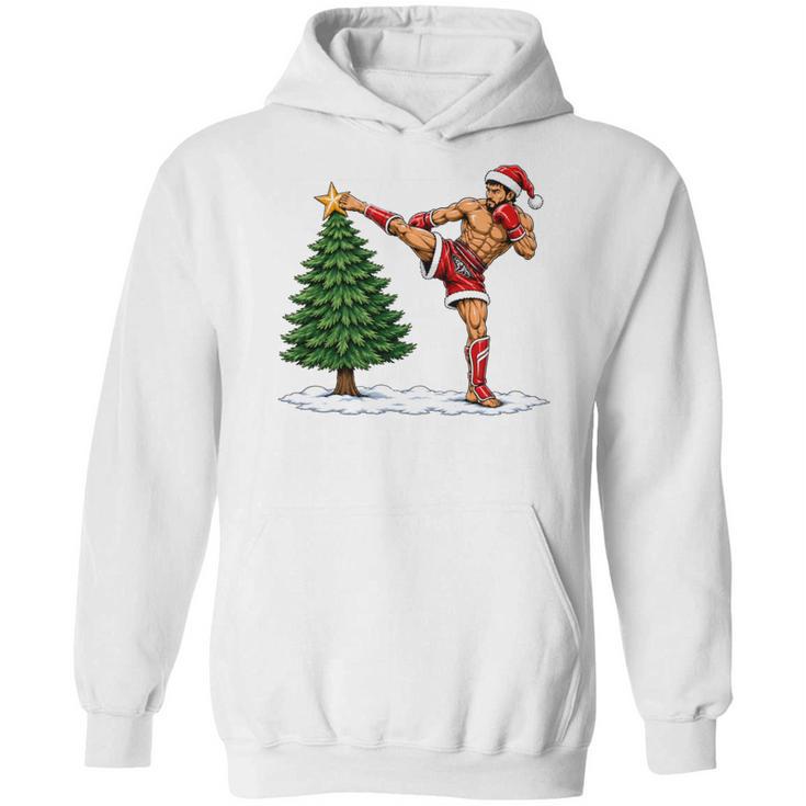 Festive Muay Thai Santa Christmas Unisex Hoodie