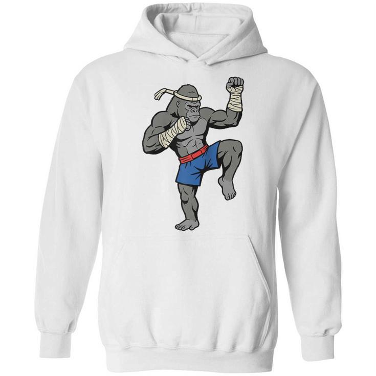 Gorilla Muay Thai Combat Sport Fighter Martial Arts 8 Limbs Raglan Baseball Tee Unisex Hoodie