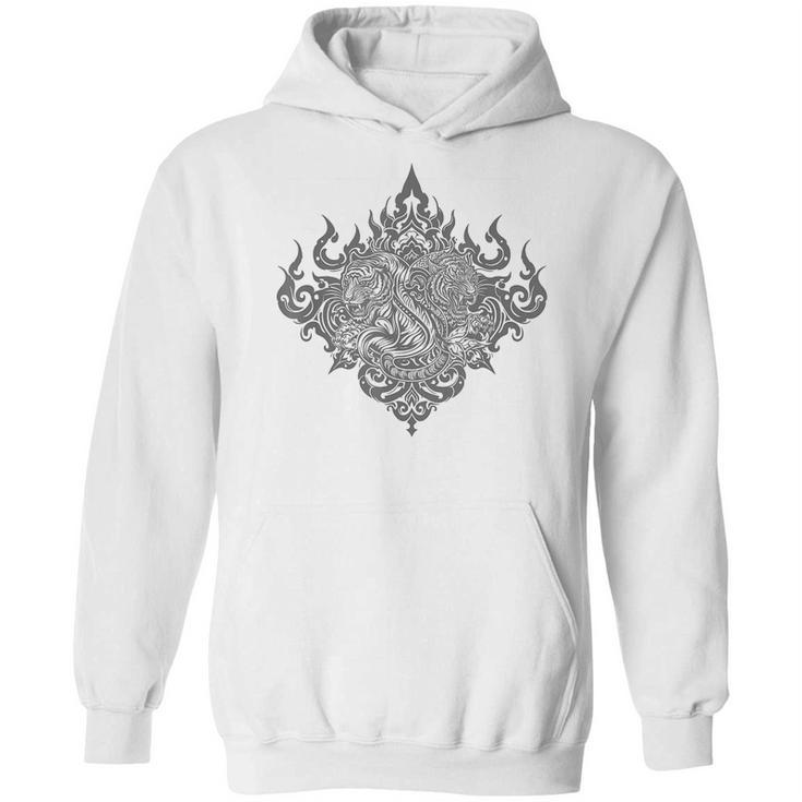 Sak Yant Muay Thai MMA Tattoo Twin Tiger Martial Art Boxing Unisex Hoodie