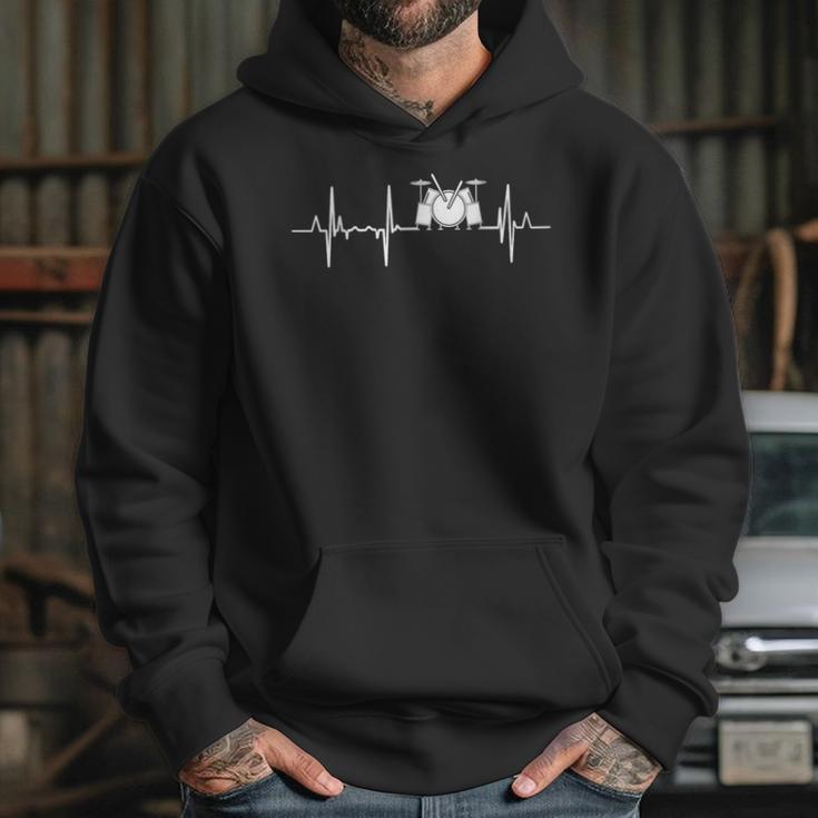 Drum Kit Cardiogram Drum Musician ECG Unisex Hoodie Drum Kit Cardiogram Drum Musician ECG Unisex Hoodie