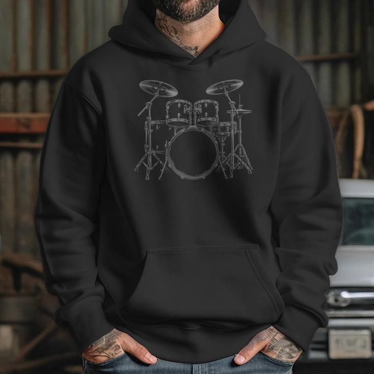 Drum Kit Rock Music Percussion Unisex Hoodie Drum Kit Rock Music Percussion Unisex Hoodie