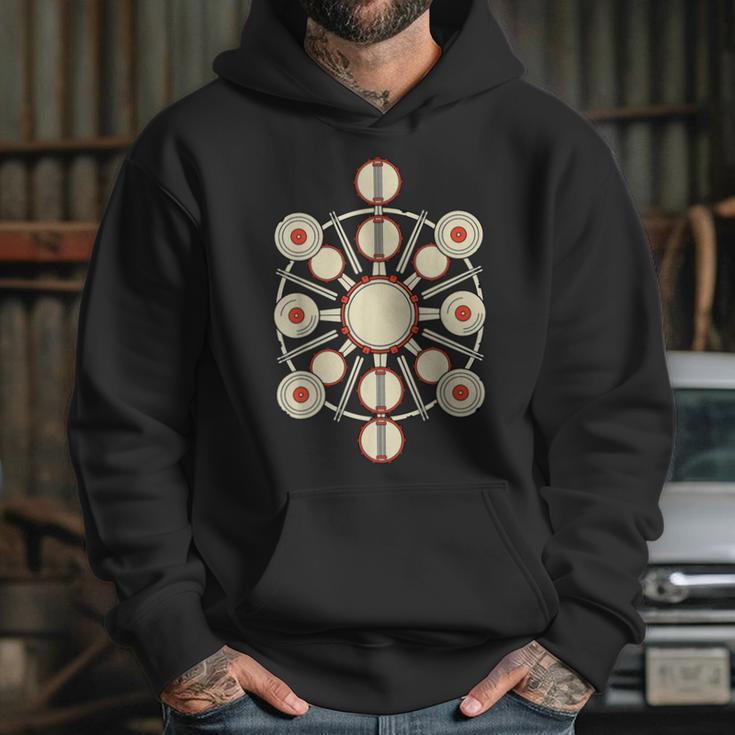 Drummer Drum Kit Mandala Percussionist Music Lover Unisex Hoodie Drummer Drum Kit Mandala Percussionist Music Lover Unisex Hoodie