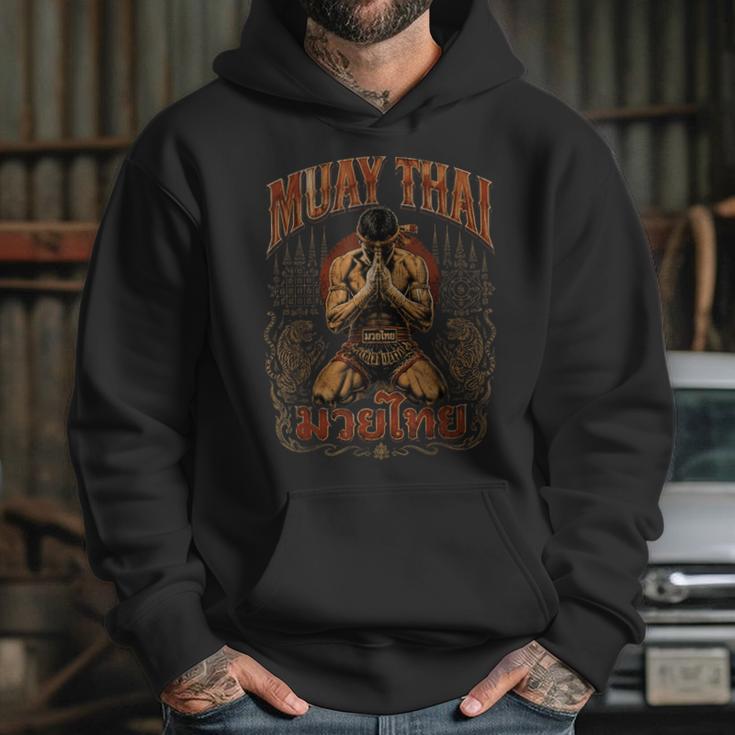Faded Muay Thai Fighter Nak Muay Thailand Boxing Unisex Hoodie