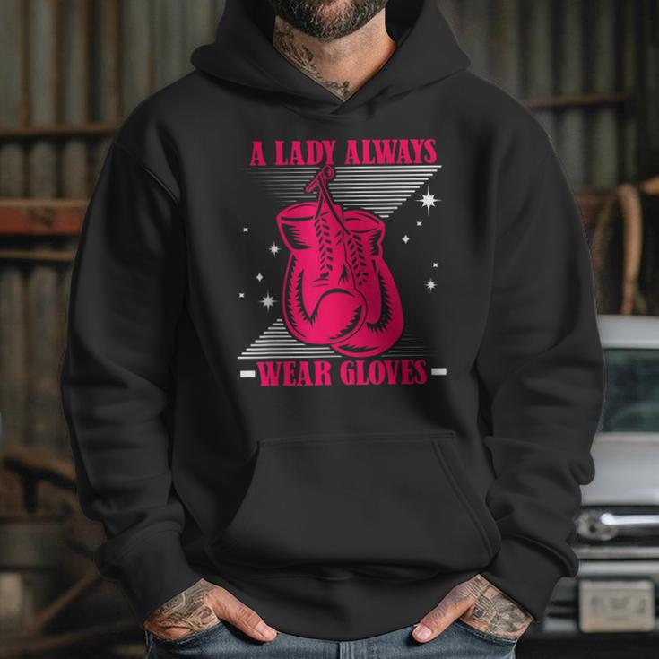 A Lady Always Wear Gloves Kickboxer Fan Muay Thai Boxing Unisex Hoodie