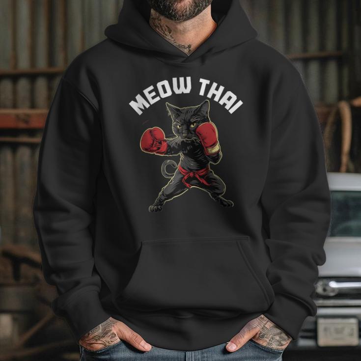 Meow Thai Muay Thai Boxing Cat Martial Arts MMA Boxer Unisex Hoodie
