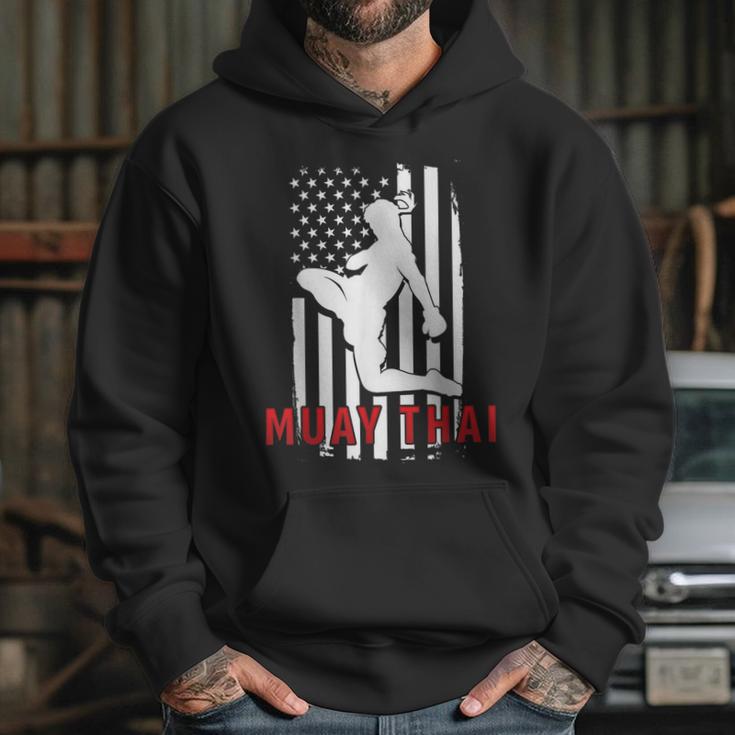 Muay Thai American Flag Fighter Patriotic Unisex Hoodie Muay Thai American Flag Fighter Patriotic Unisex Hoodie