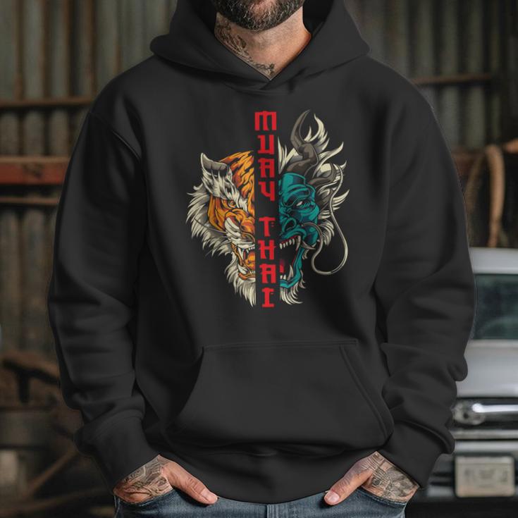 Muay Thai Thai Boxing Dragon Tiger Unisex Hoodie Muay Thai Thai Boxing Dragon Tiger Unisex Hoodie