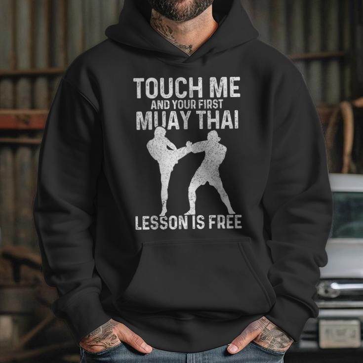 Muay Thai Boxing Kickboxing Your First Lesson Is Free Unisex Hoodie Muay Thai Boxing Kickboxing Your First Lesson Is Free Unisex Hoodie