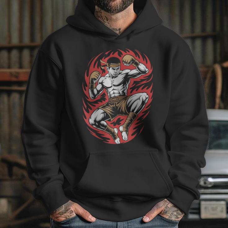 Muay Thai Elbow Strike Silhouette Minimal Clean Sport Unisex Hoodie