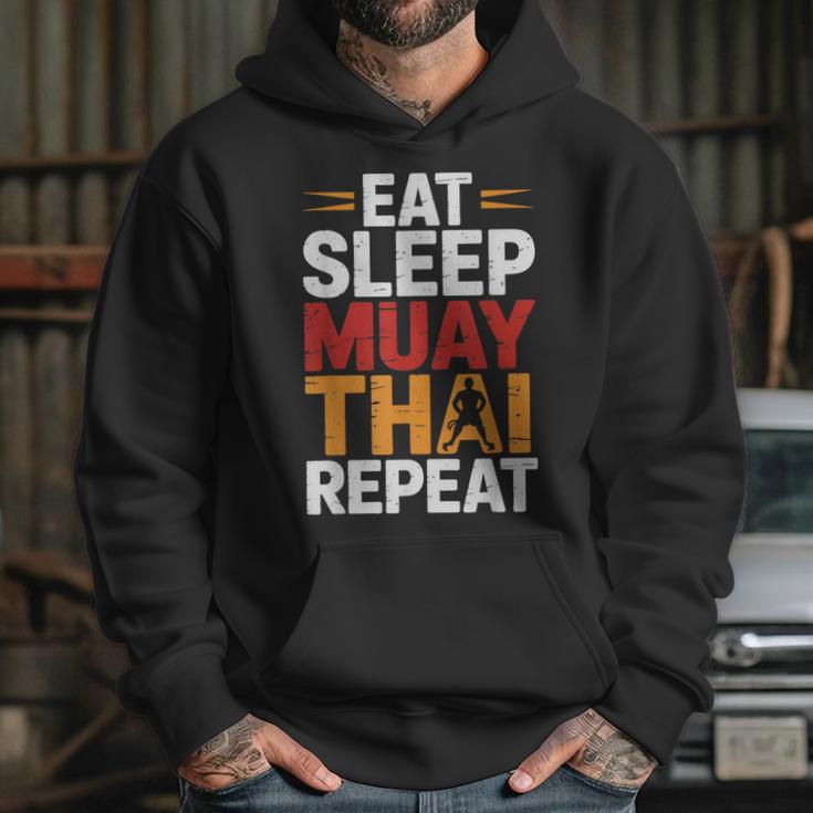 Muay Thai Fighter Eat Sleep Repeat Lifestyle Training Unisex Hoodie Muay Thai Fighter Eat Sleep Repeat Lifestyle Training Unisex Hoodie