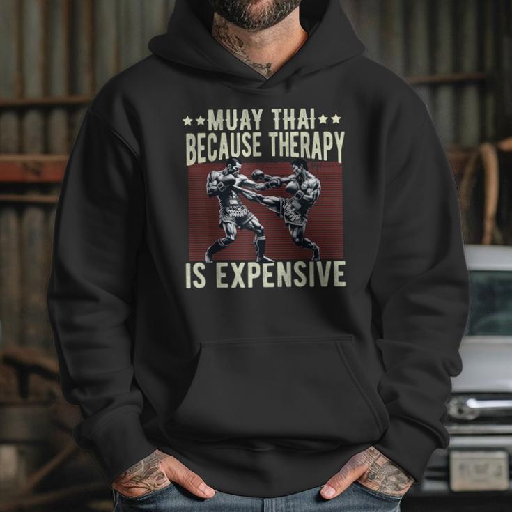 Muay Thai Fighter For Men Dad Boys Thai Kickboxing Fighting Unisex Hoodie
