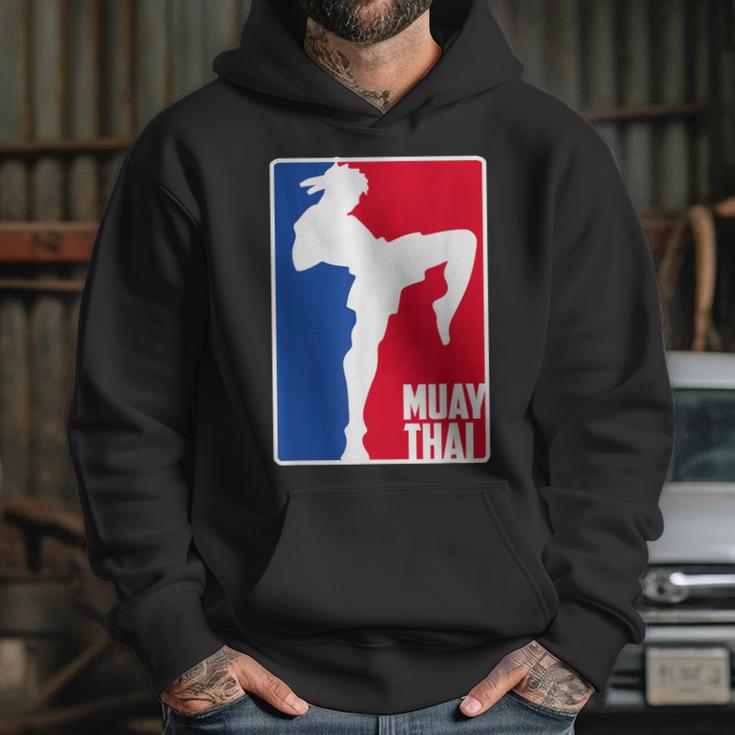 Muay Thai Fighter Retro Kickboxing Training MMA Unisex Hoodie