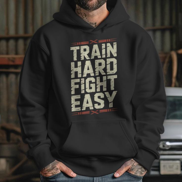 Muay Thai Fighter Train Hard Fight Easy Training Motivation Unisex Hoodie Muay Thai Fighter Train Hard Fight Easy Training Motivation Unisex Hoodie