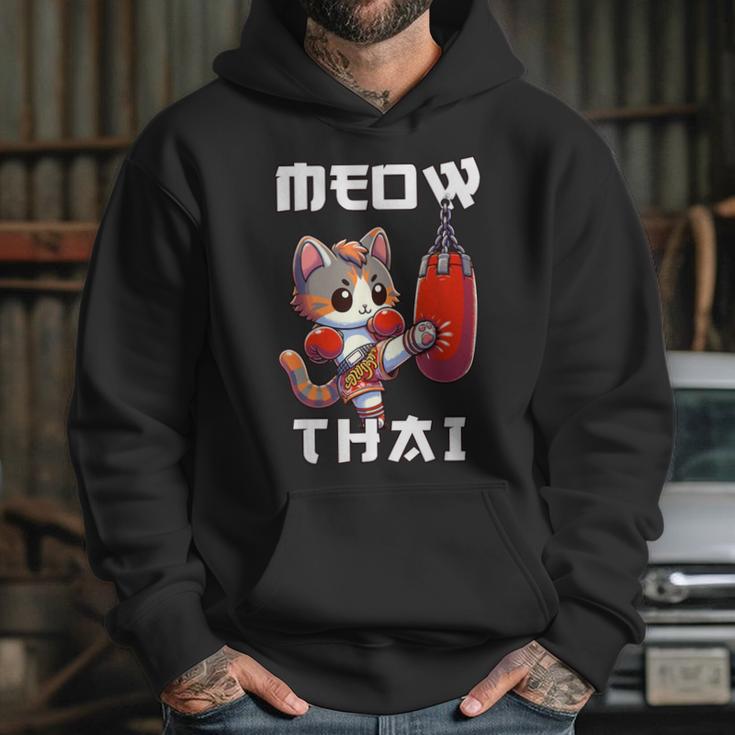 Muay Thai Meow Thai & Thai Boxing Muay Thai Cat Unisex Hoodie