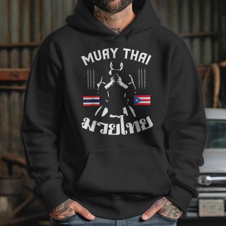 Muay Thai Puerto Rico Flag Martial Arts Thai Boxing Coach Unisex Hoodie