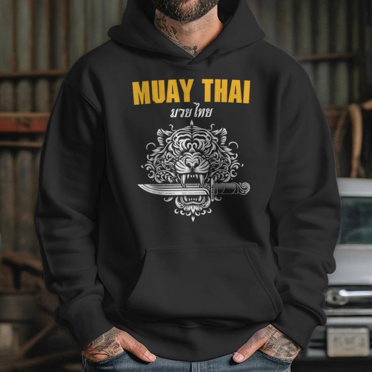 Muay Thai Sak Yant MMA Tattoo Tiger Lion Knife Martial Art Unisex Hoodie