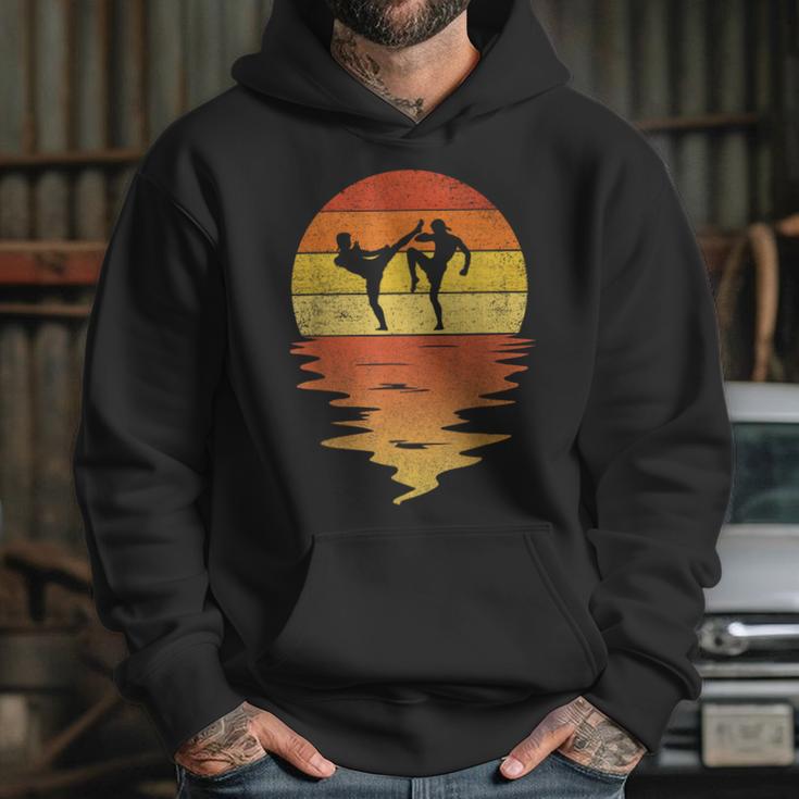 Muay Thai Shirt Retro Sunset 70s Vintage Muay Thai Unisex Hoodie