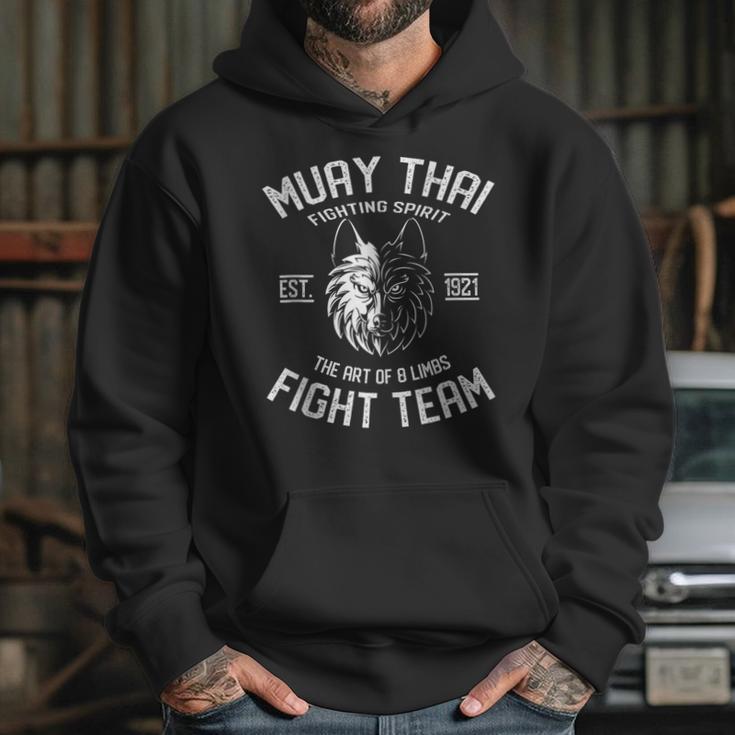 Muay Thai Wolf Fight Team Nak Muay Kickboxing Unisex Hoodie