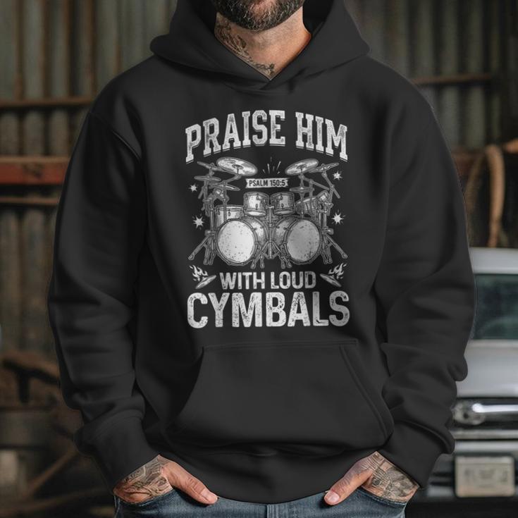 Praise Him With Loud Cymbals Psalm 150-5 Vintage Drum Kit Unisex Hoodie Praise Him With Loud Cymbals Psalm 150-5 Vintage Drum Kit Unisex Hoodie