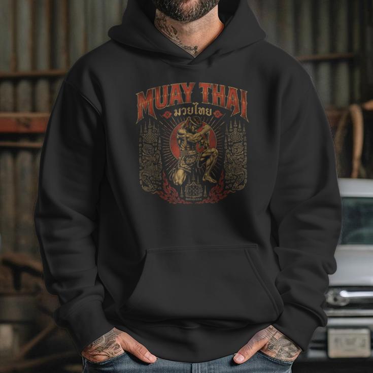 Retro Muay Thai Discipline Thai Boxing Warrior Art Unisex Hoodie