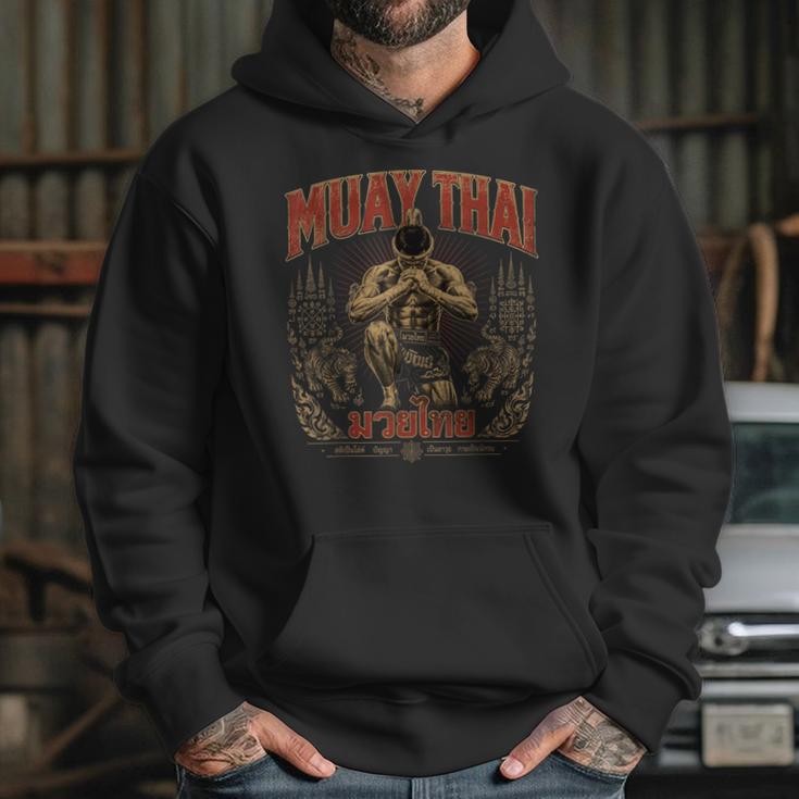 Retro Thailand Muay Thai Thai Boxing Fighter Art Unisex Hoodie