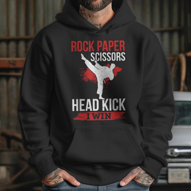 Rock Paper Scissors Head Kick I Win Muay Thai Unisex Hoodie