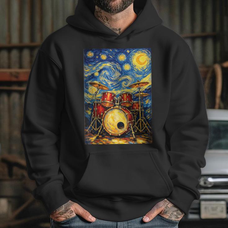 Starry Night Drum Kit Van Gogh Style Art Unisex Hoodie Starry Night Drum Kit Van Gogh Style Art Unisex Hoodie